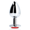 Ouch! Bijou anal Round Gem L 8 x 4cm Argenté-Rouge